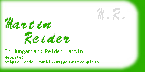 martin reider business card